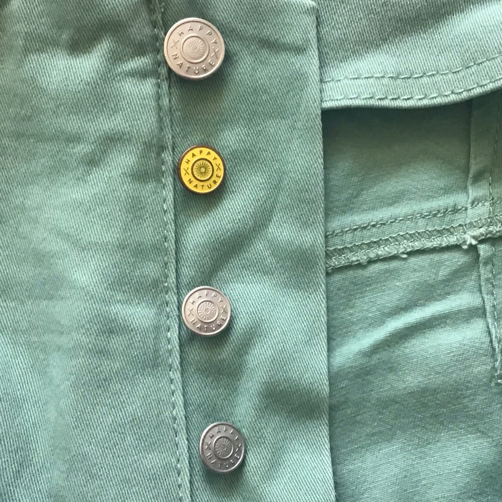 Happy Nature Pants Green Button Front Loop Belt P… - image 3